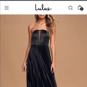 Always Be My Love Black Satin Pleated Maxi